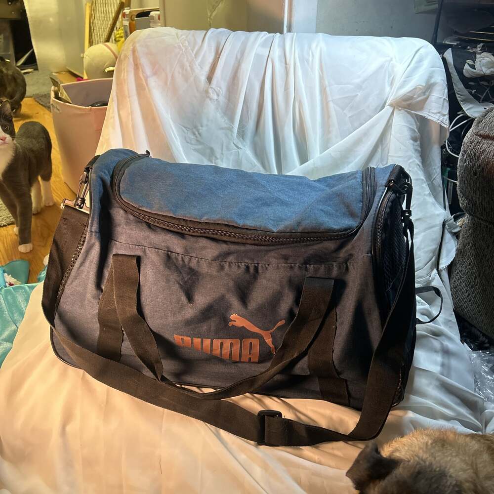 PUMA Evercat Heather Defense Duffel Bag Blue & Rose Gold